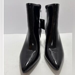 Rachel Zoe black Patent Glossy Leather heeled boots
